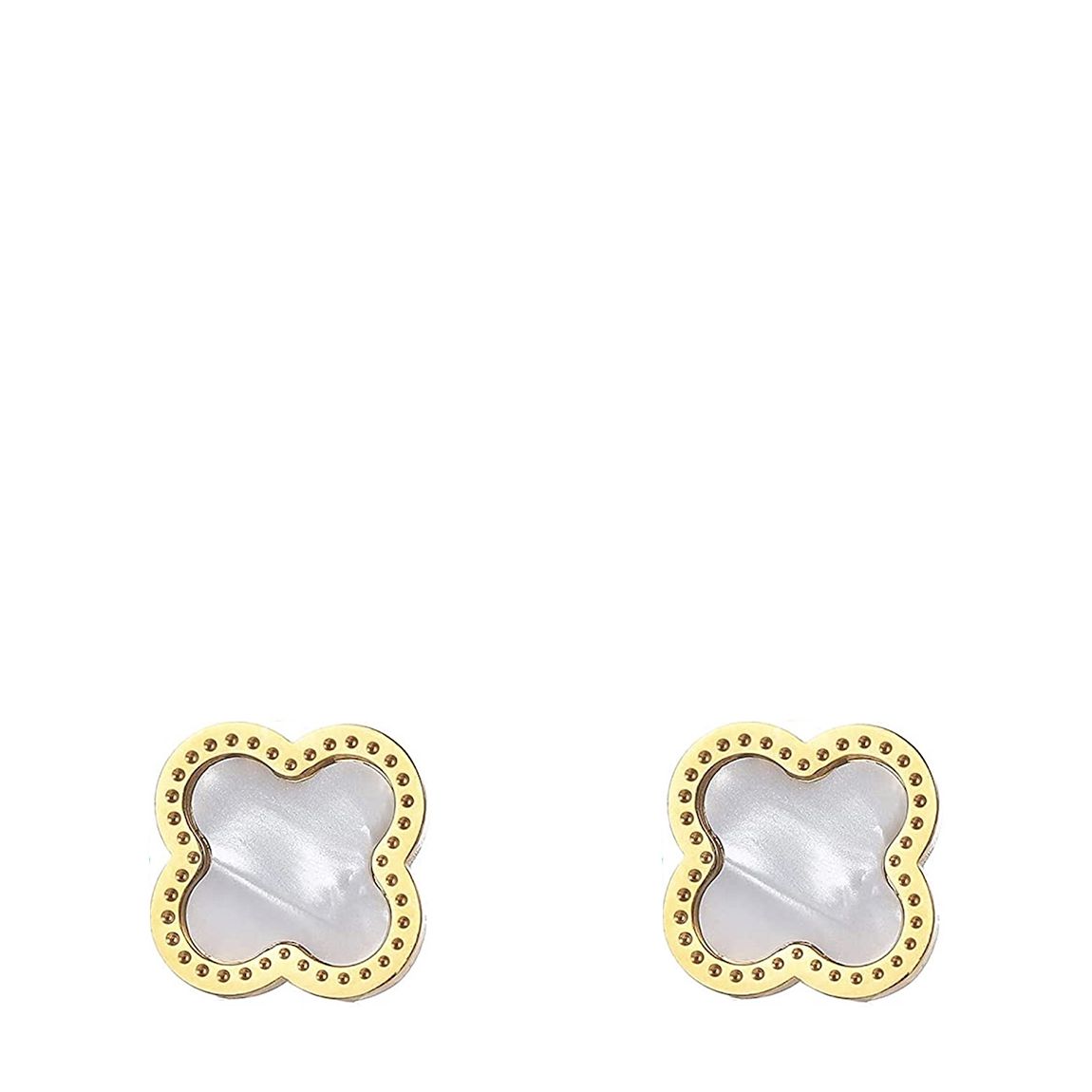 18K Gold Mother Of Pearl Stud Earrings main product photo
