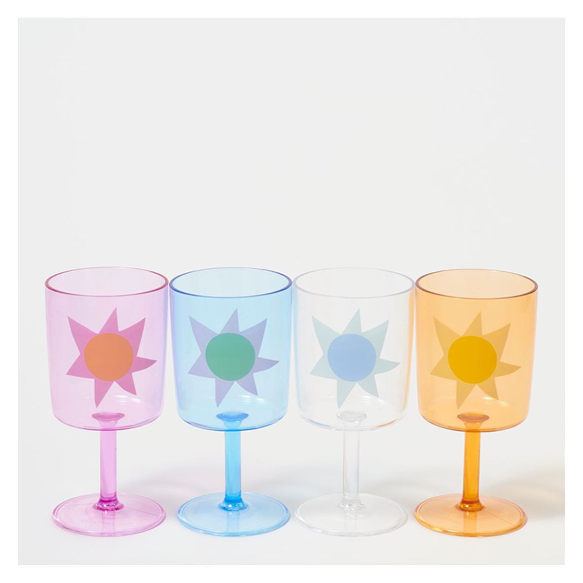 Set of 4 Poolside Wine Glass Utopia, Multi main product photo