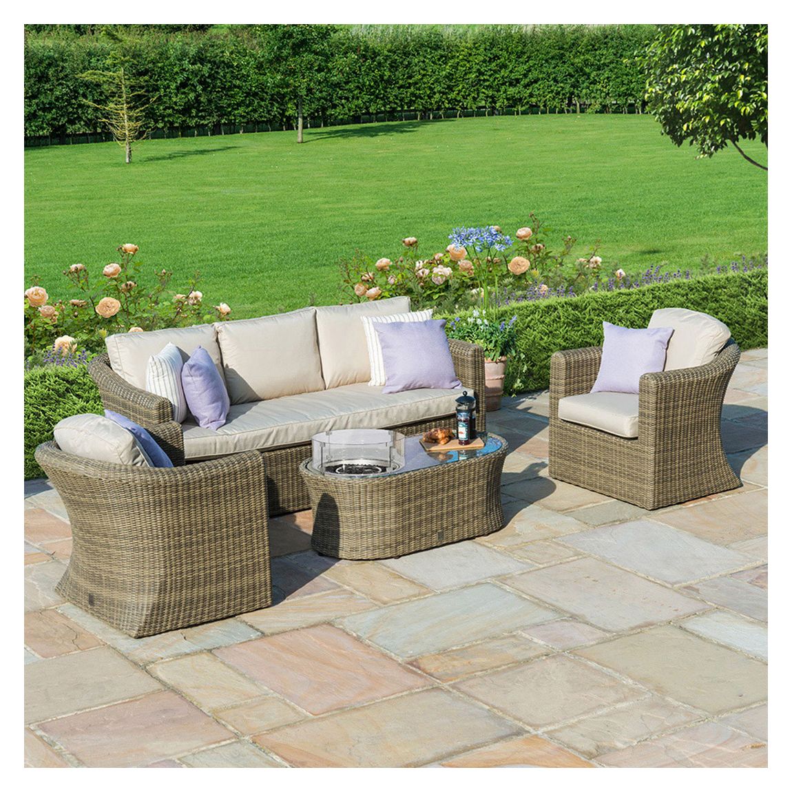 SAVE £740 - Winchester 3 Seat Sofa Set with Fire Pit Coffee Table main product photo
