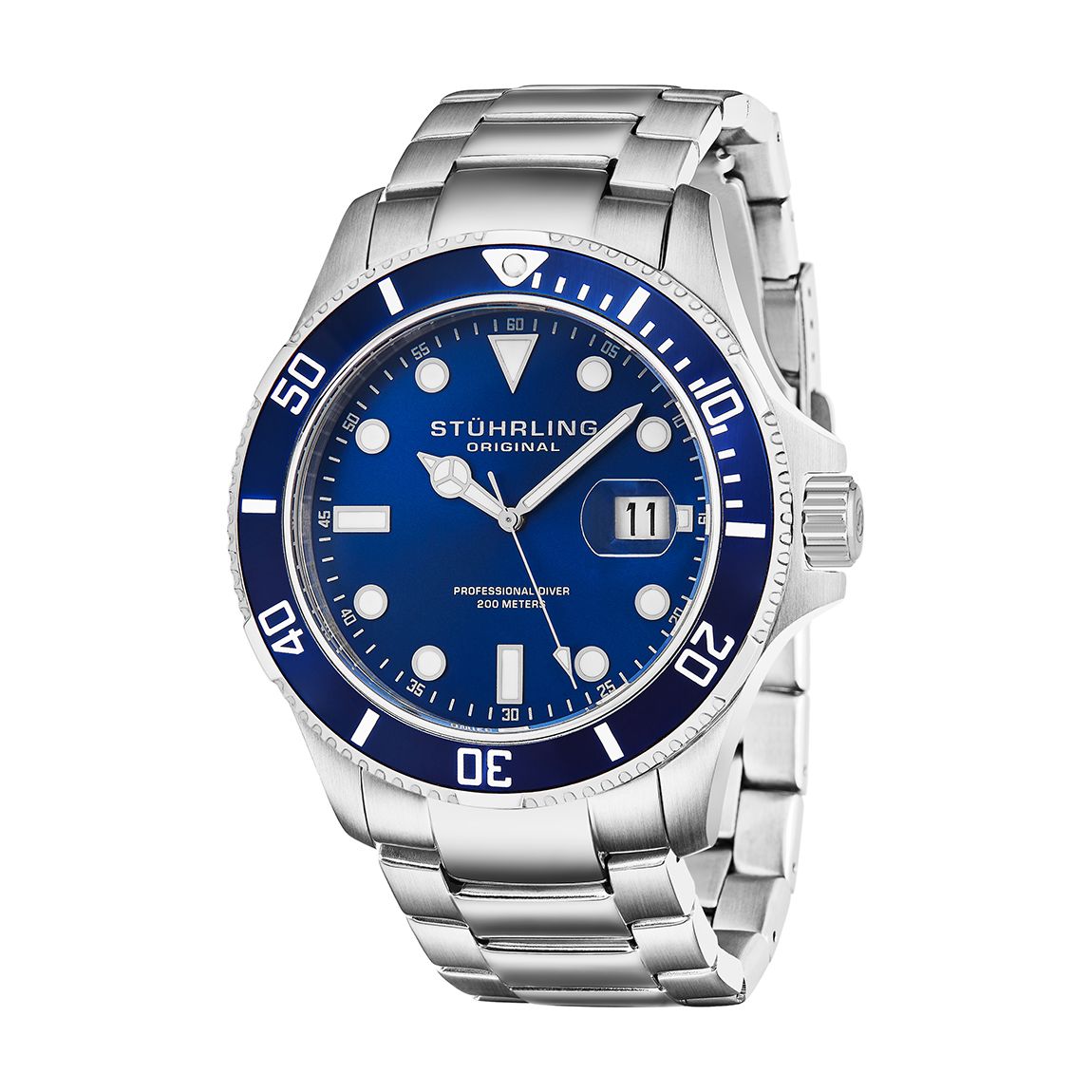 Men's Silver/Blue Stainless Steel Bracelet main product photo