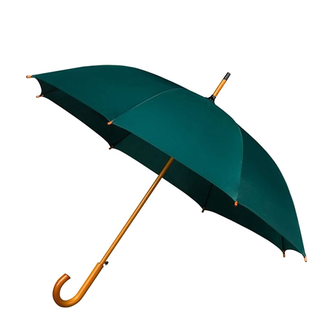 Women's Pine Green/Wooden Handle Automatic Walking Umbrella main product photo