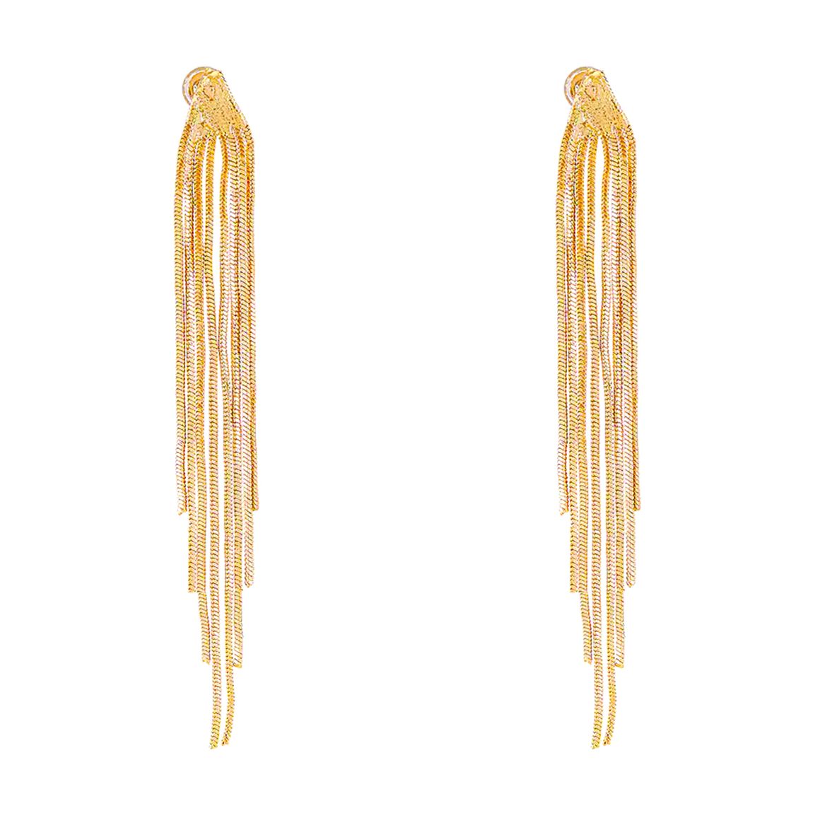 18K Gold Long Drape Earrings main product photo