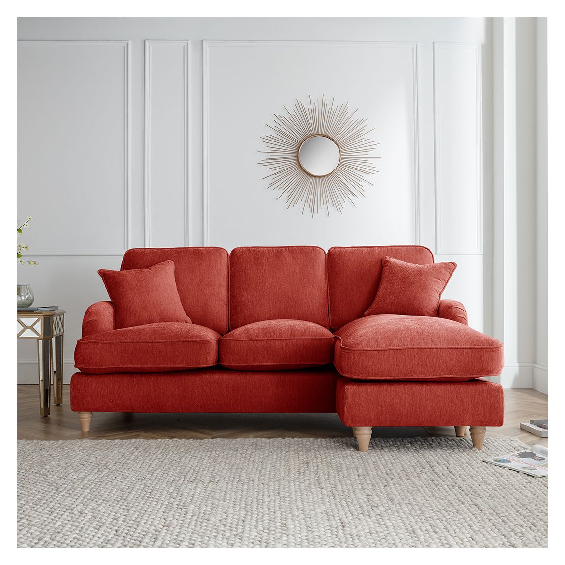 The Swift Right Hand Chaise Sofa, Manhattan Apricot main product photo
