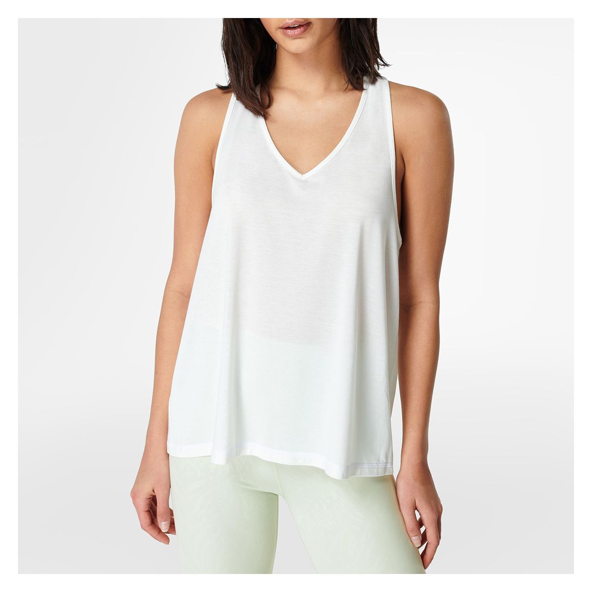 Lily White Move Split Back Yoga Tank Top main product photo