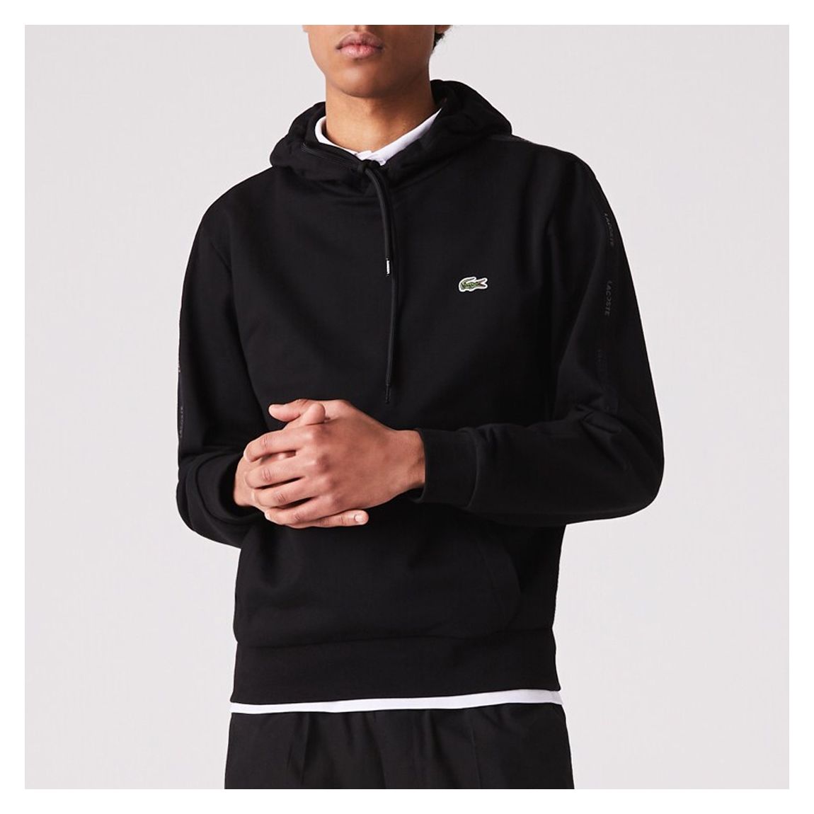 Black Cotton Blend Regular Fit Hoodie main product photo