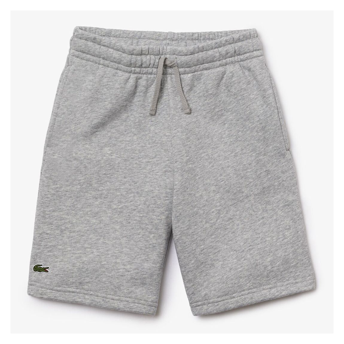 Teen Boy's Grey Embroidered Cotton Blend Logo Shorts main product photo