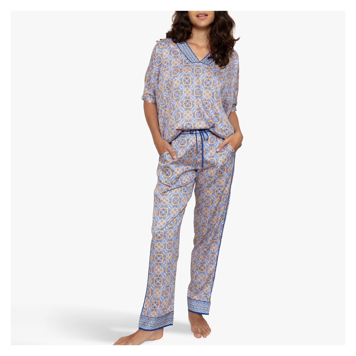 Fable & Eve Hamstead Geo Print Pyjama Set main product photo