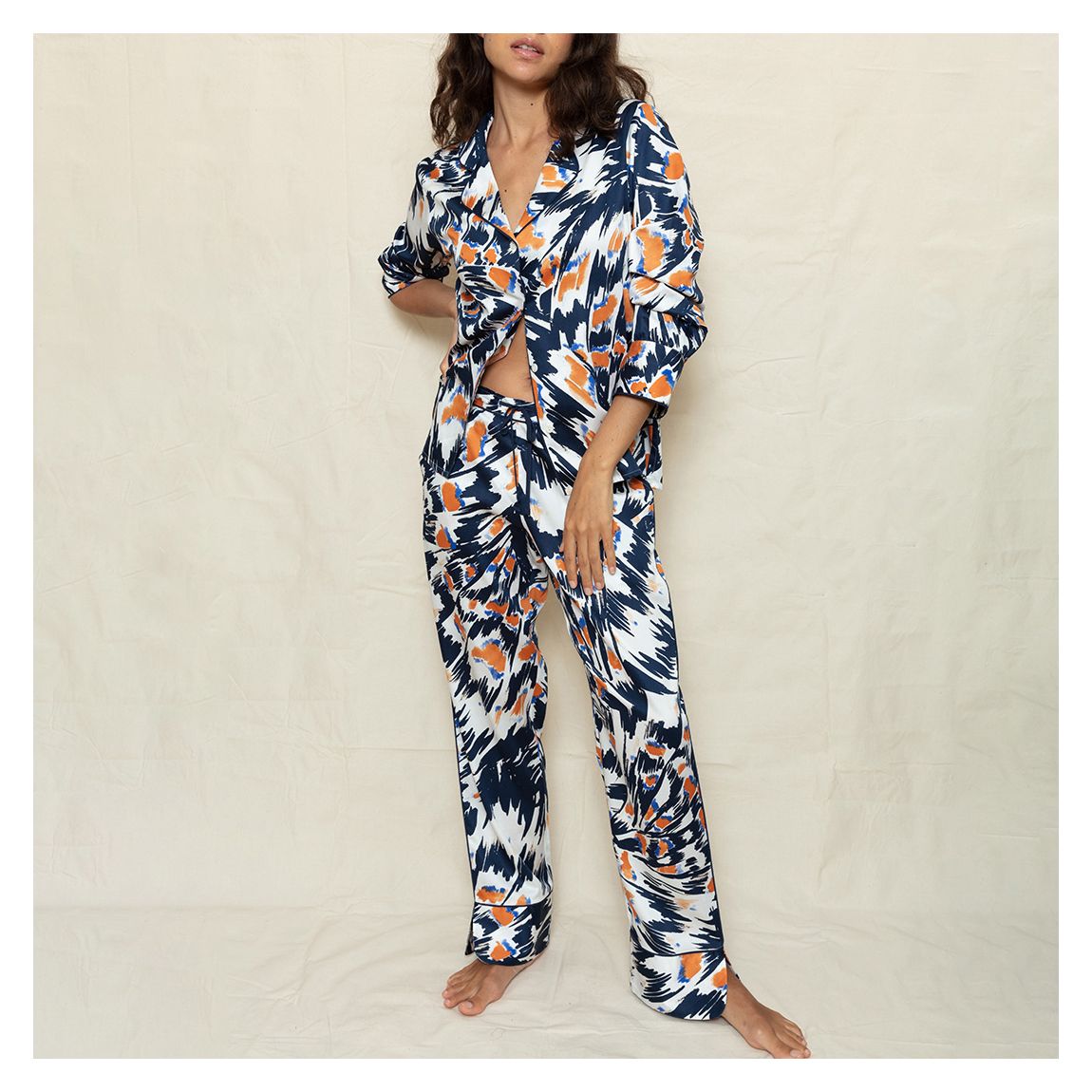 Navy Butterfly Print Hampstead Pyjama Set main product photo