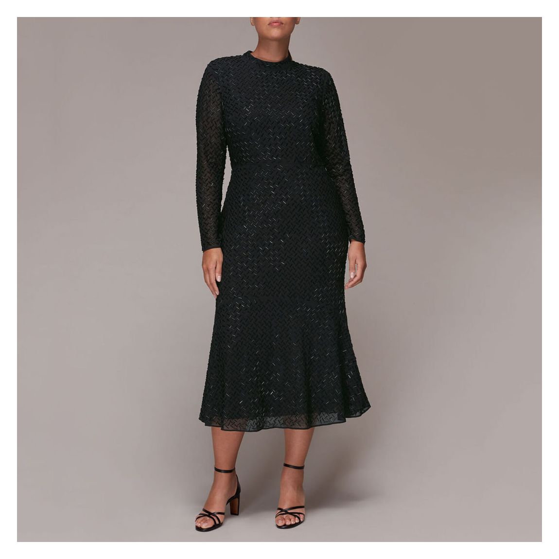 Black Beaded Midi Dress main product photo