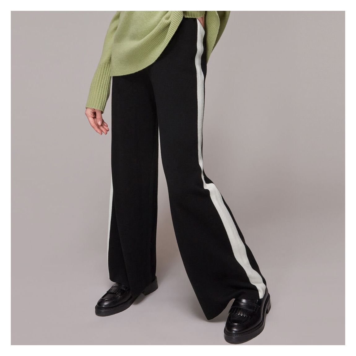 Black Side Stripe Wide Leg Trousers main product photo