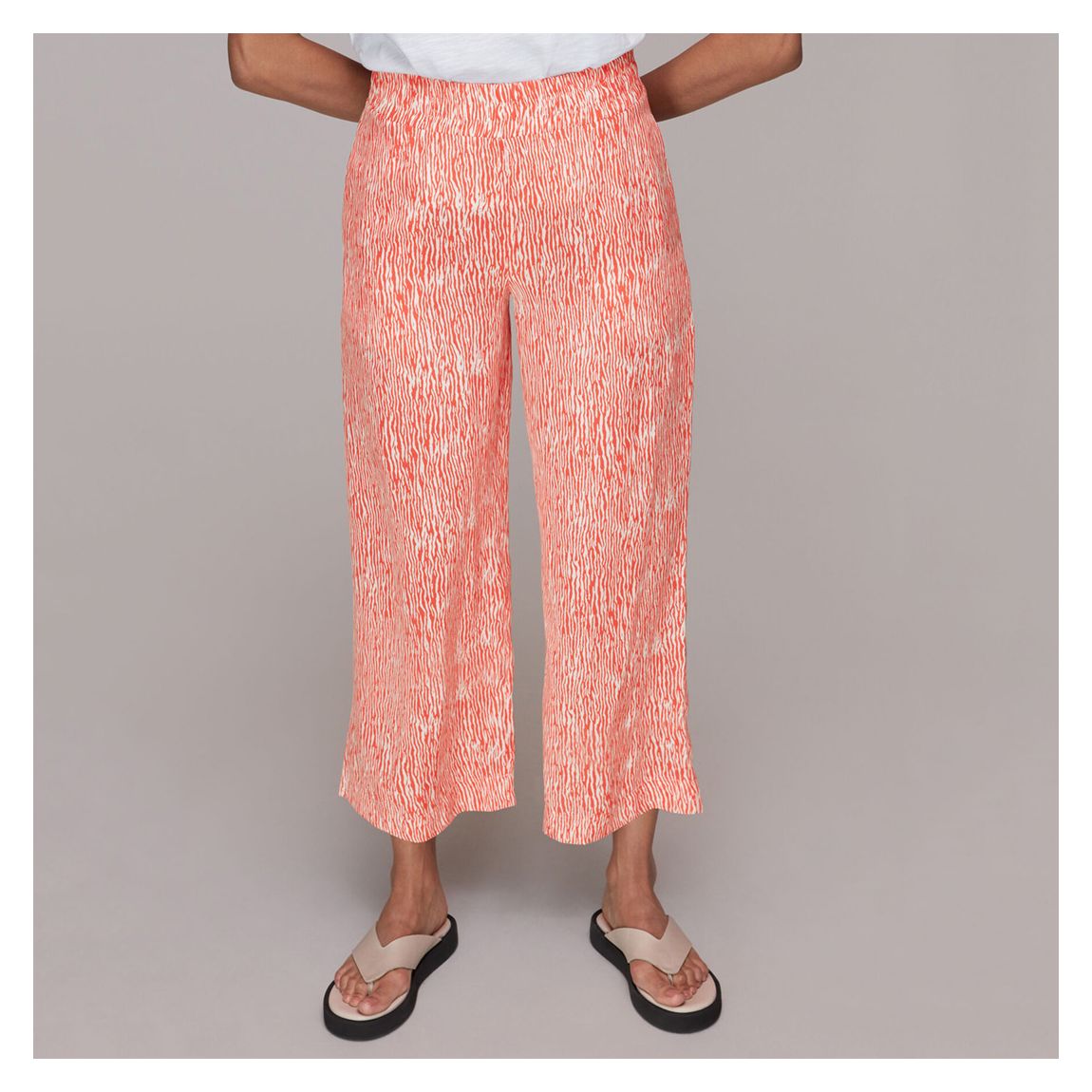 Red Animal Print Cropped Trousers main product photo