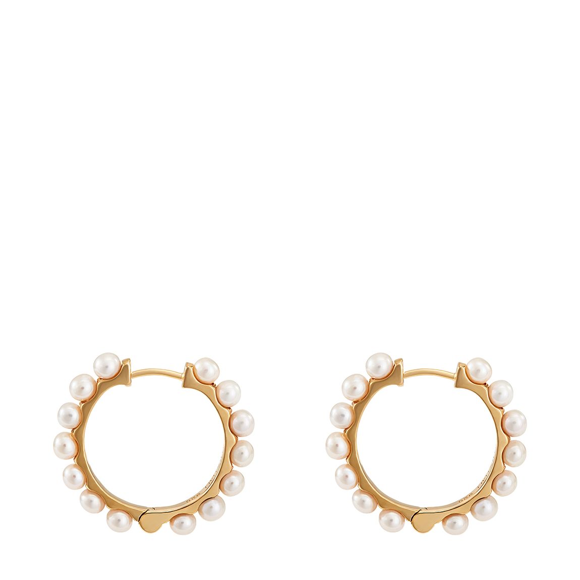 Gold Large Timeless Pearl Huggie Hoops main product photo
