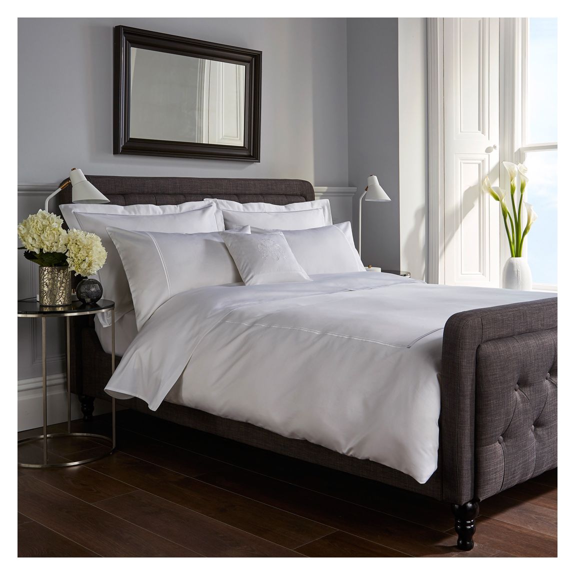 Double Cord 800TC Superking Duvet Cover, White main product photo