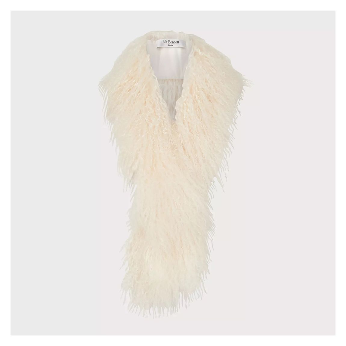Cream Jasmine Sheepskin Scarf main product photo