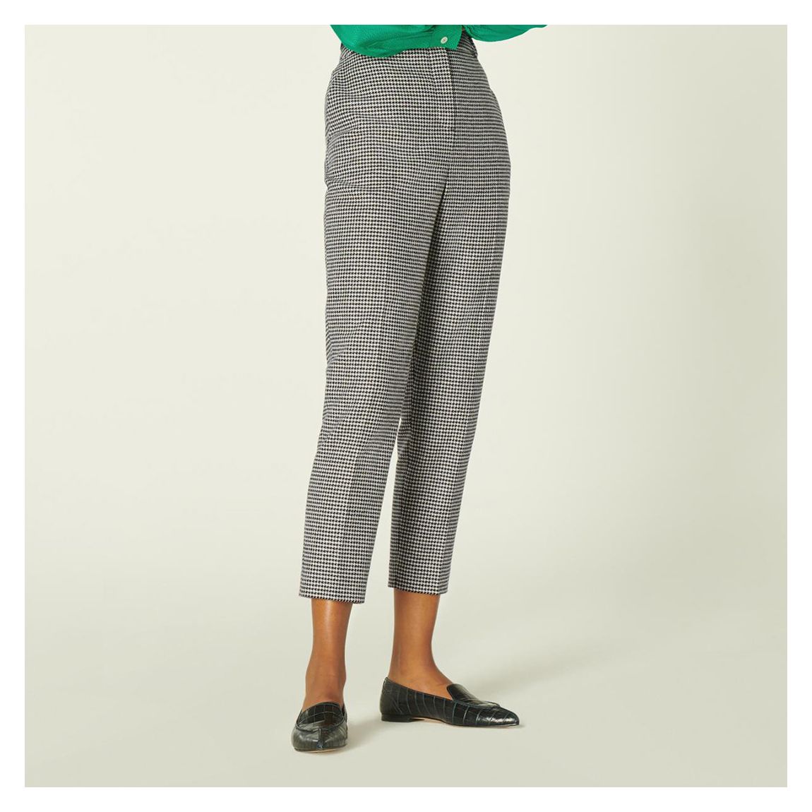 Black Checked Nina Wool Blend Trousers main product photo