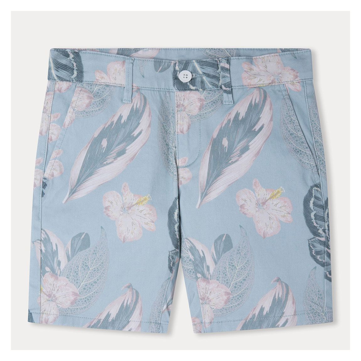 Boys Blue Floral Cotton Blend Shorts main product photo