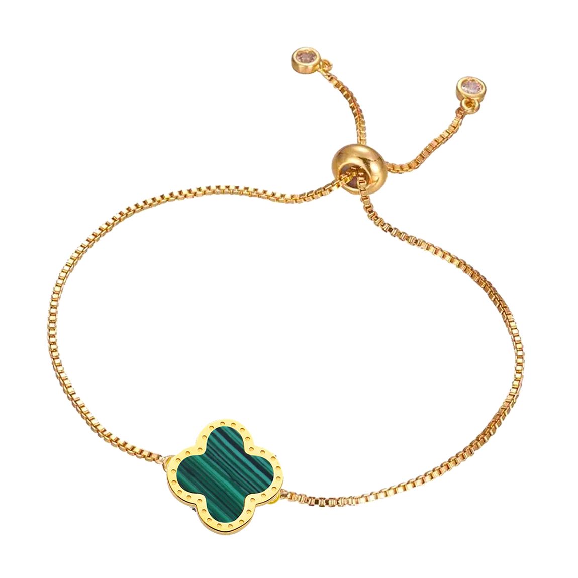 18K Gold Malachite Adjustable Bracelet main product photo