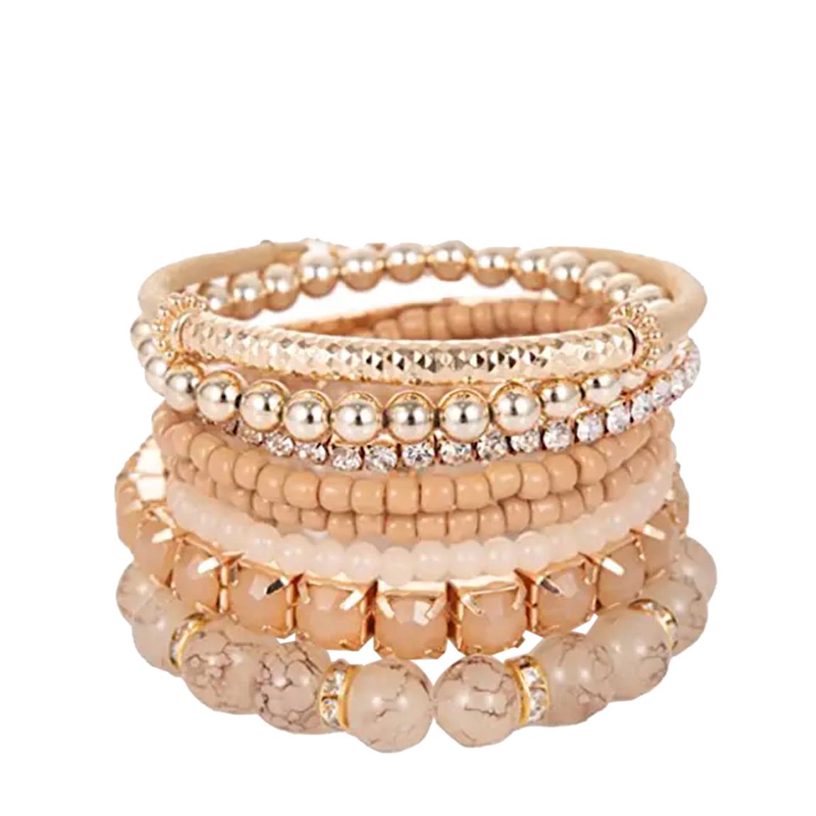 18K Gold Multi Champagne Bracelet Set main product photo