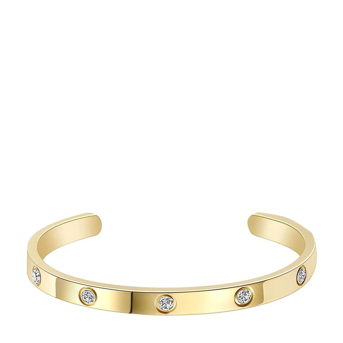 18K Gold Open Cuff Cz Bangle main product photo
