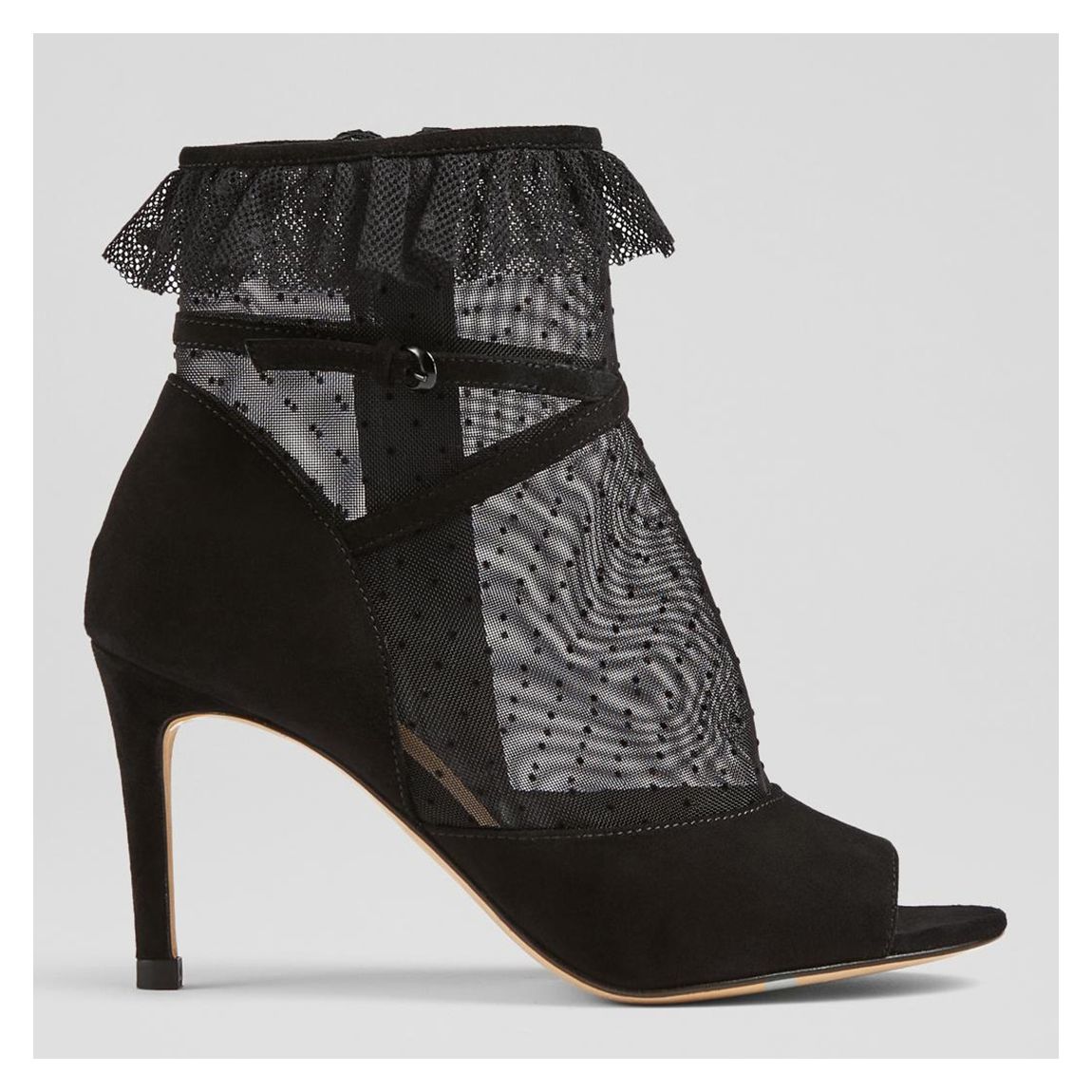 Black Dot Mesh Juliette Ankle Boots main product photo