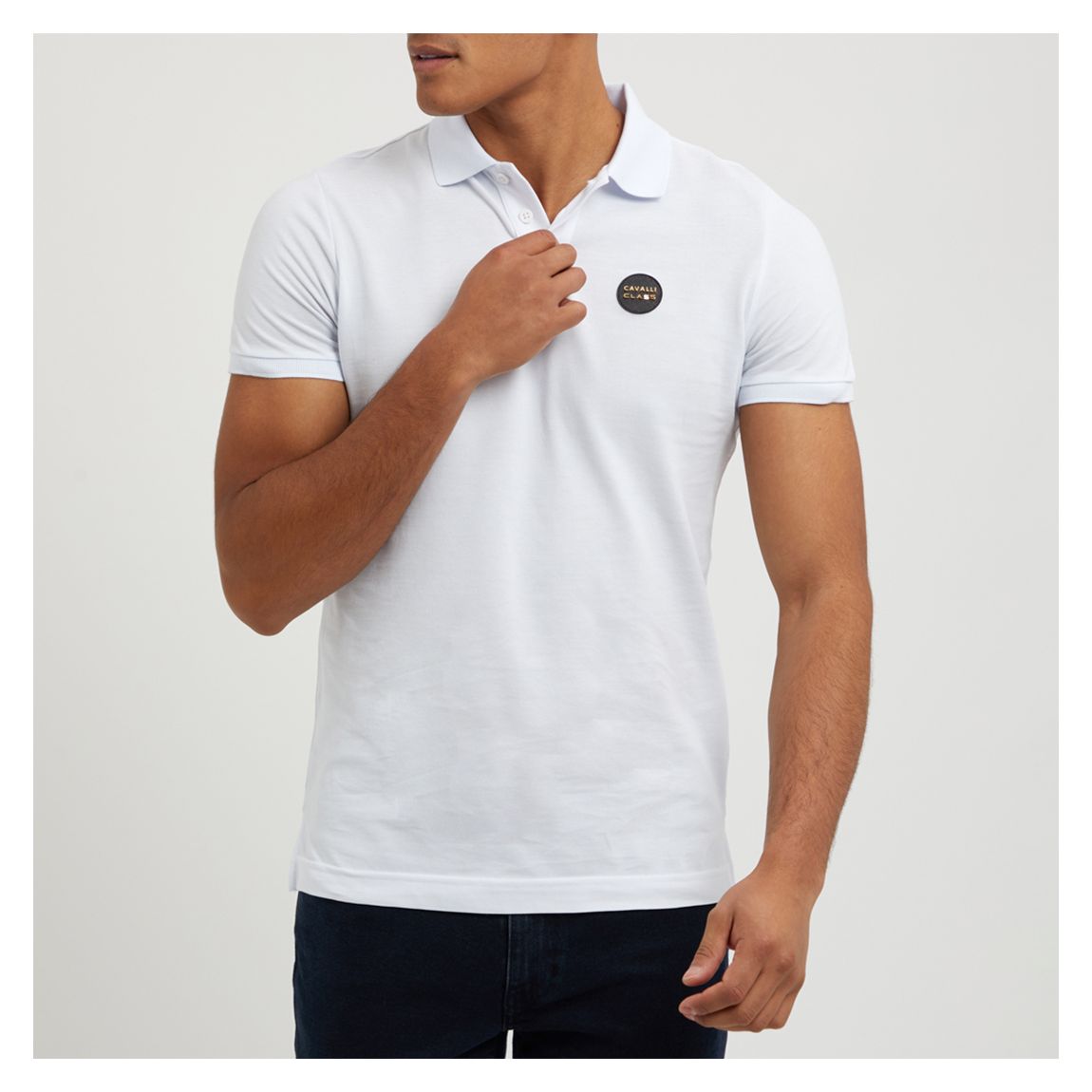 White Patch Logo Cotton Polo Shirt main product photo