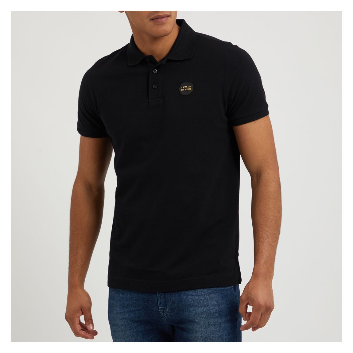 Black Patch Logo Cotton Polo Shirt main product photo