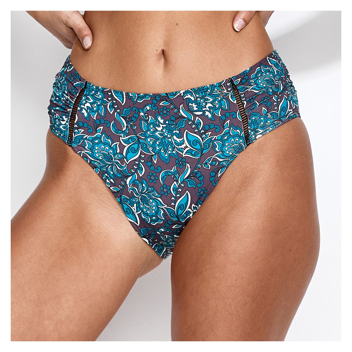 High Waisted Olympia Bikini Brief - Garden Print main product photo