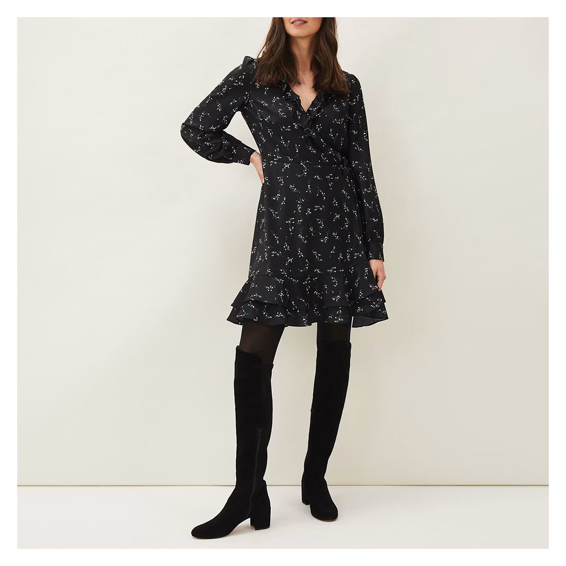 Jamila Wrap Dress Black 10 main product photo