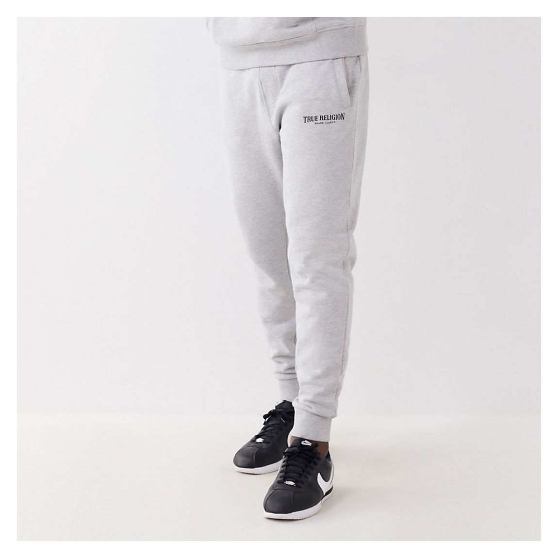 Light Grey Logo Tapered Cotton Blend Joggers main product photo