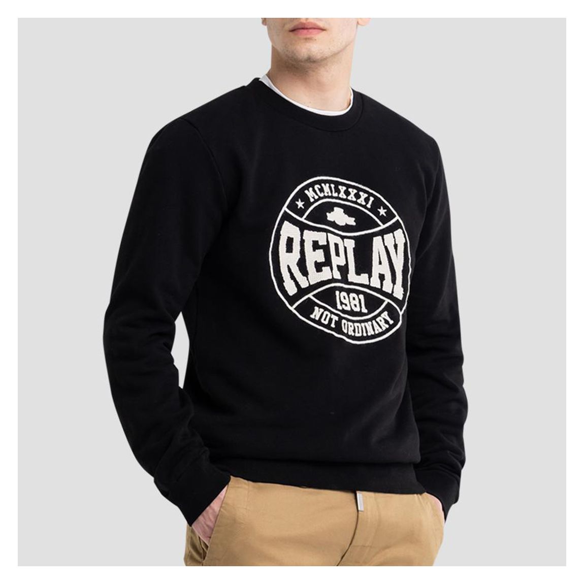 Black College Cotton Sweatshirt main product photo