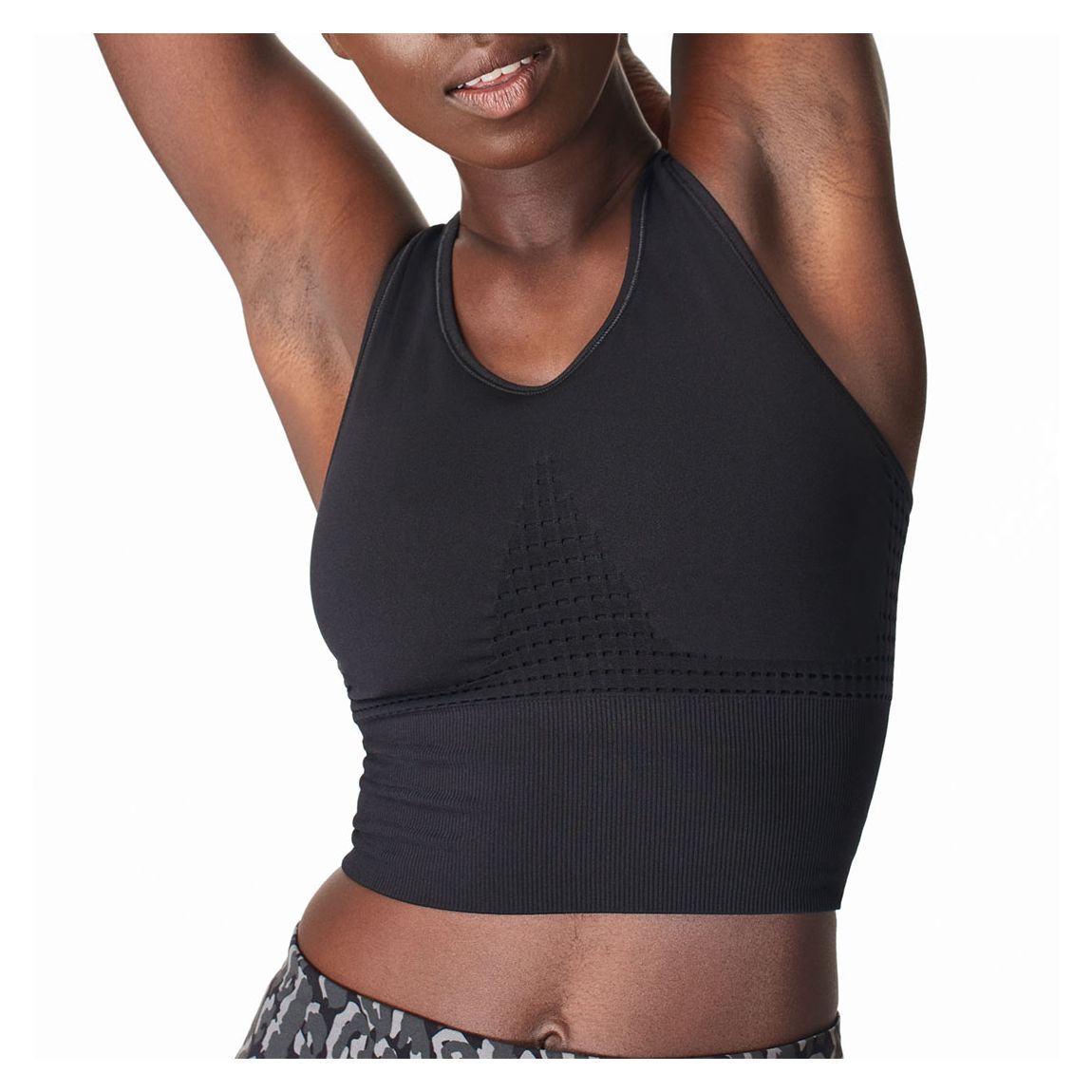 Black Stamina Longline Workout Bra main product photo
