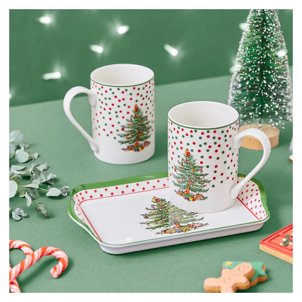 Polka Dot Three Piece Mug & Tray Set main product photo