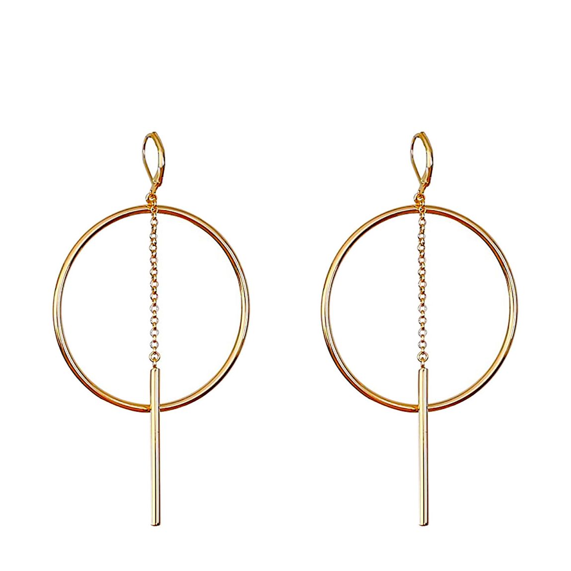 18K Gold Circular Chain Earrings main product photo