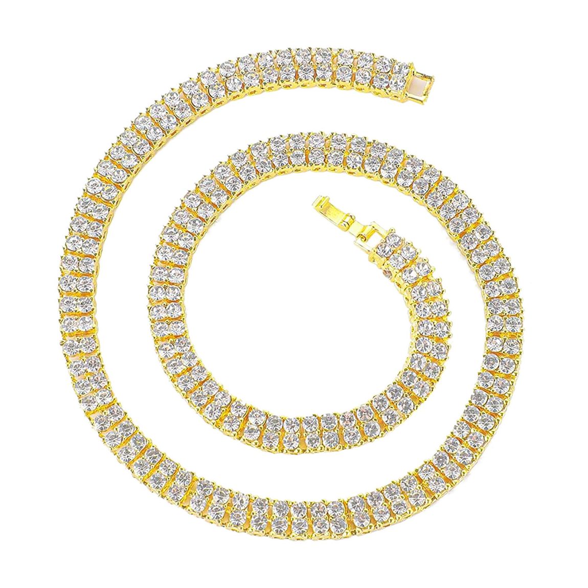 18K Gold Double Row Cz Necklace main product photo