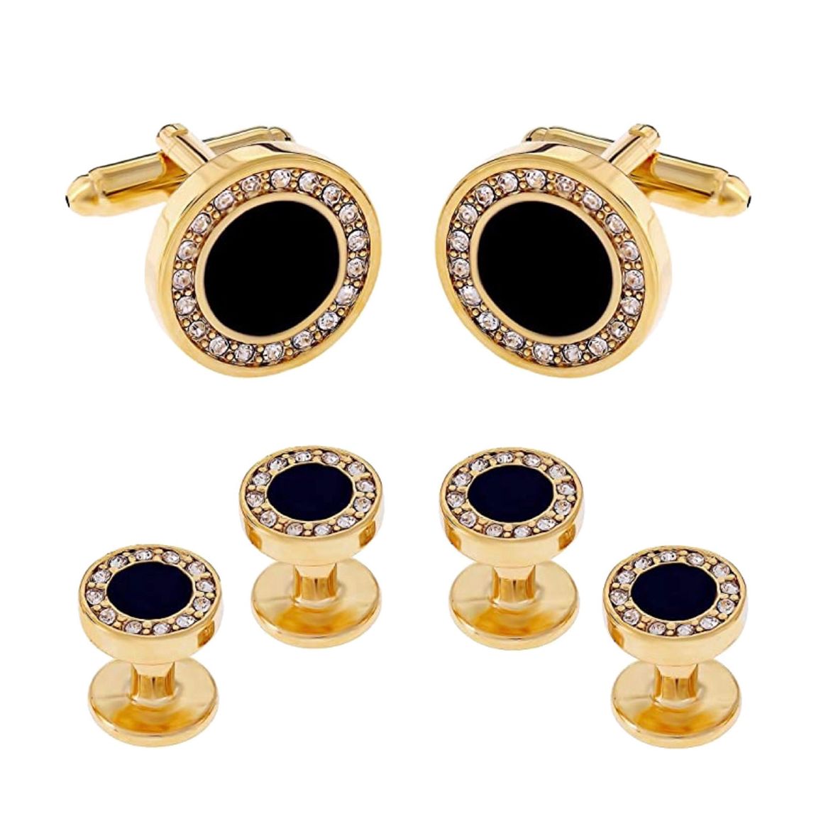 18K Gold Onyx Embelished Cufflink Set main product photo