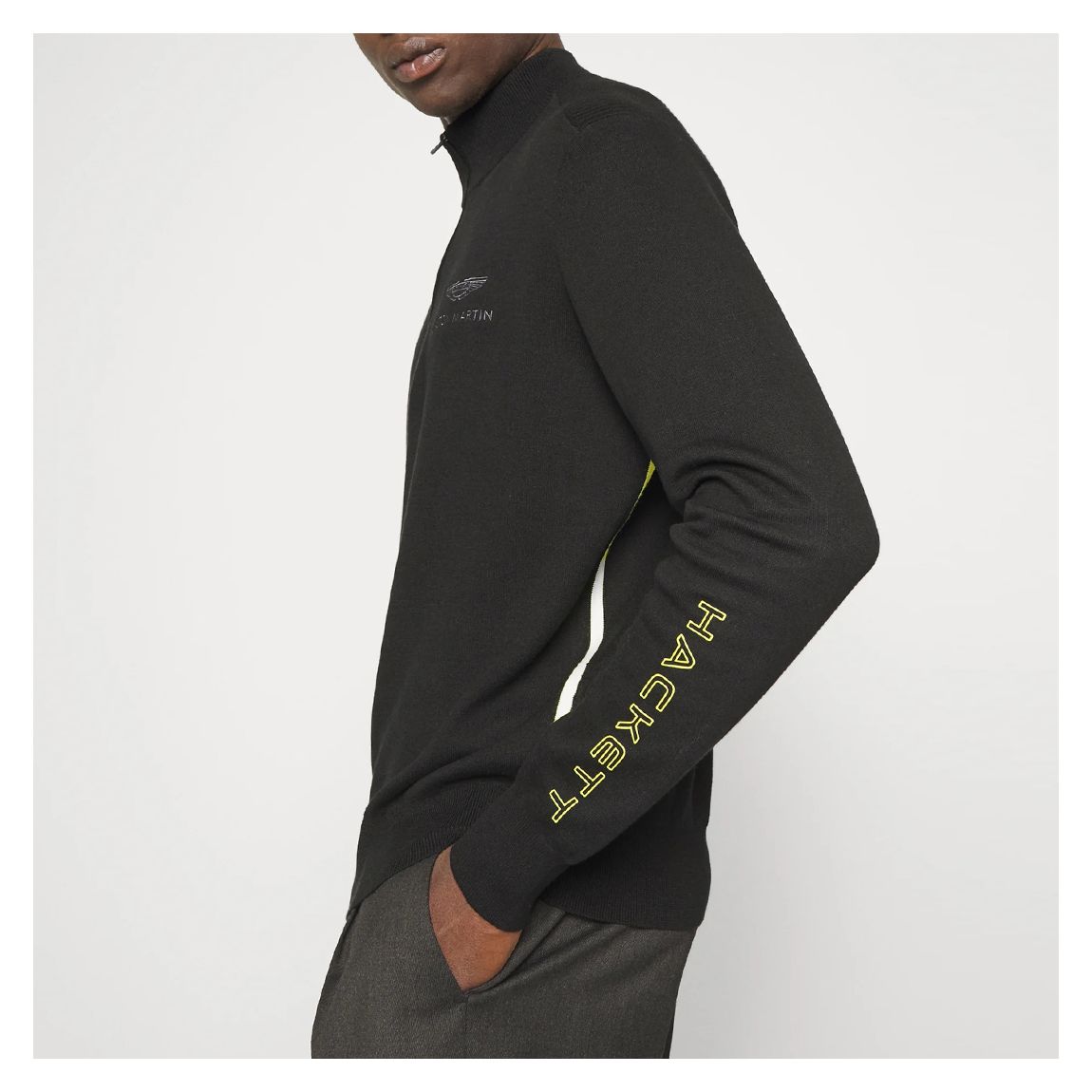 Black AMR Half Zip Cotton Jumper main product photo