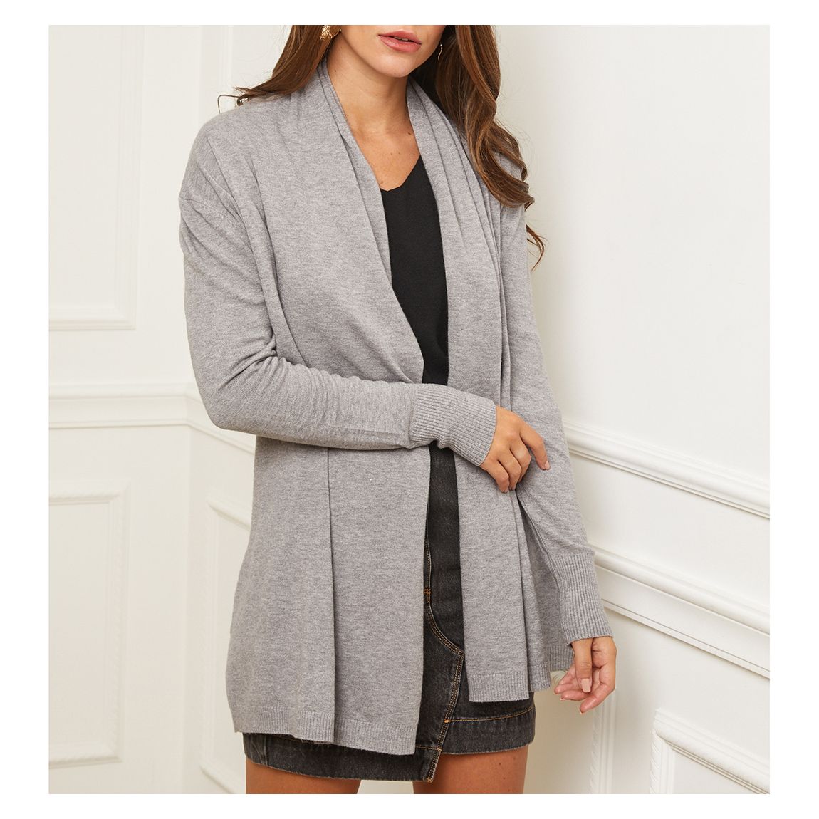 Grey Draped Design Cashmere Blend Jumper main product photo
