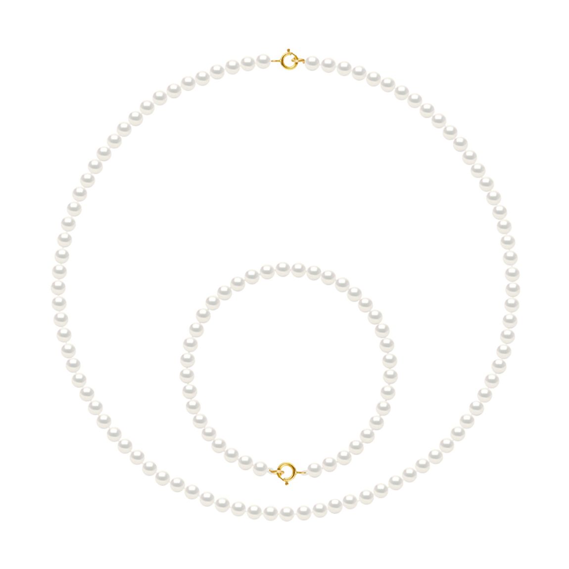 Natural White/Yellow Gold Real Cultured Freshwater Pearl Necklace/Bracelet main product photo