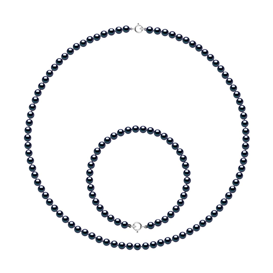 Black Tahiti/White Gold Real Cultured Freshwater Pearl Necklace/Bracelet main product photo