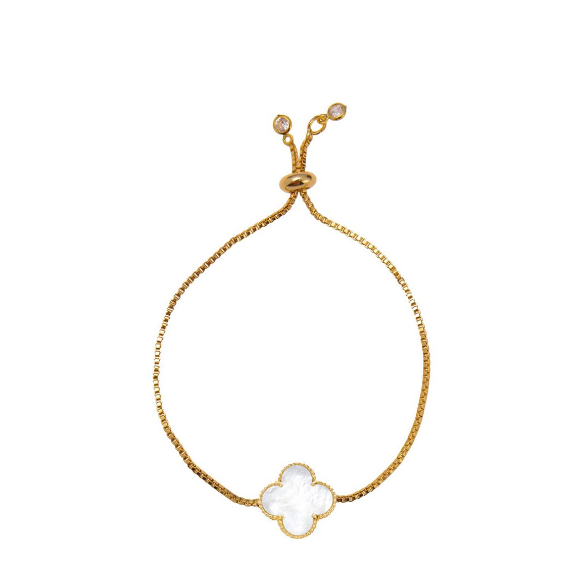 18K Gold White Adjustable Bracelet main product photo