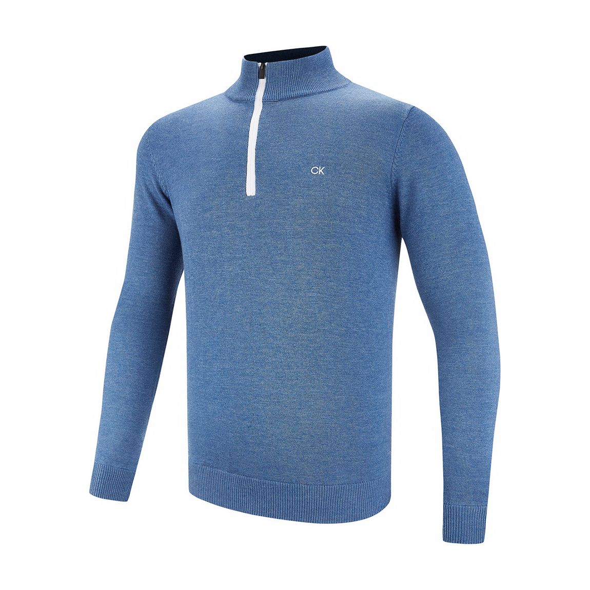 Denim 1/4 Zip Contrast Sweater main product photo