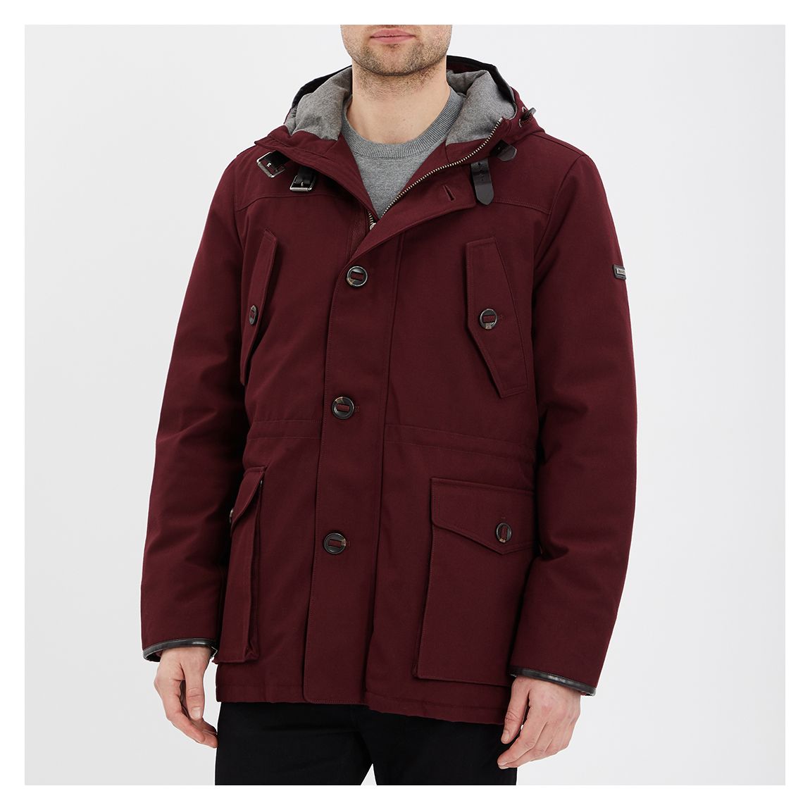 Burgundy Hooded Parka Jacket main product photo