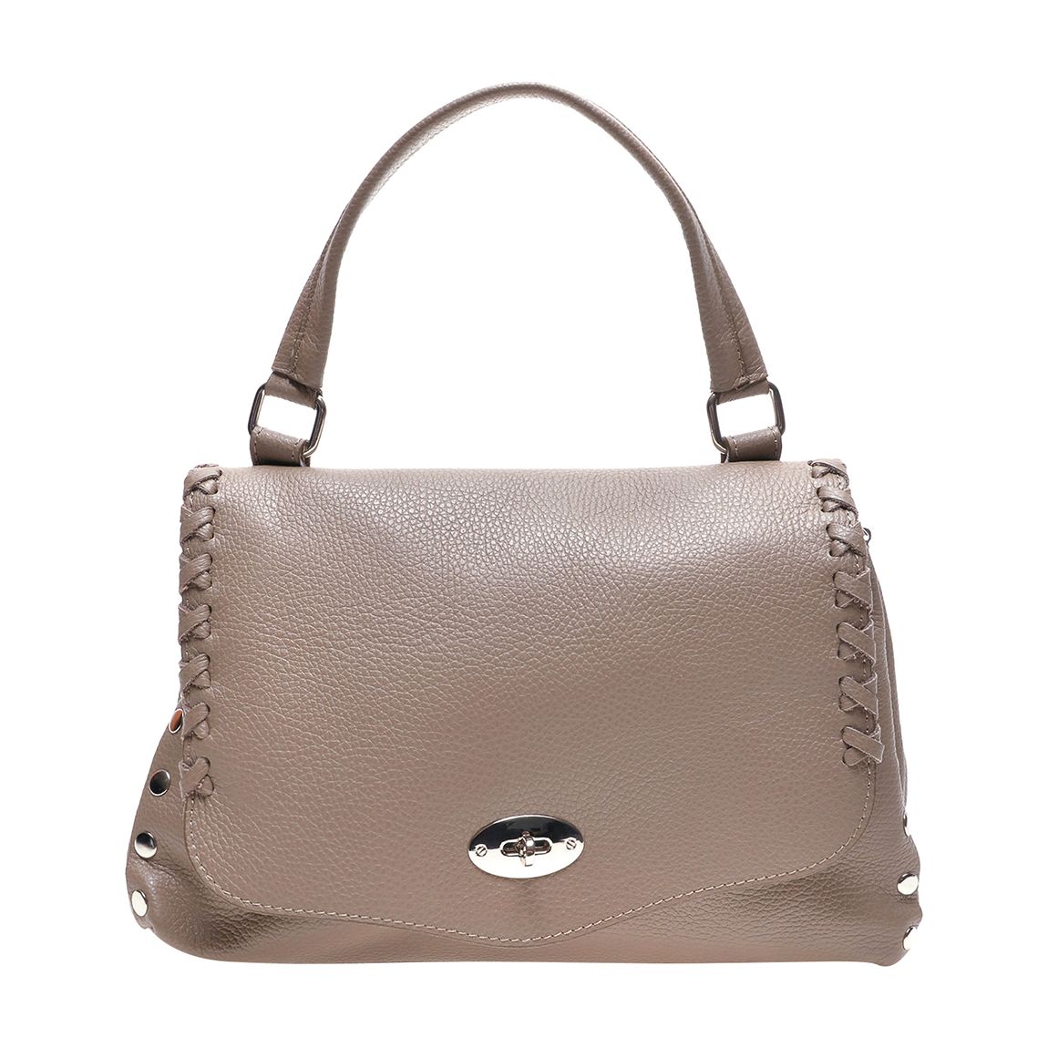 Brown Leather Clasp Closure Handbag main product photo