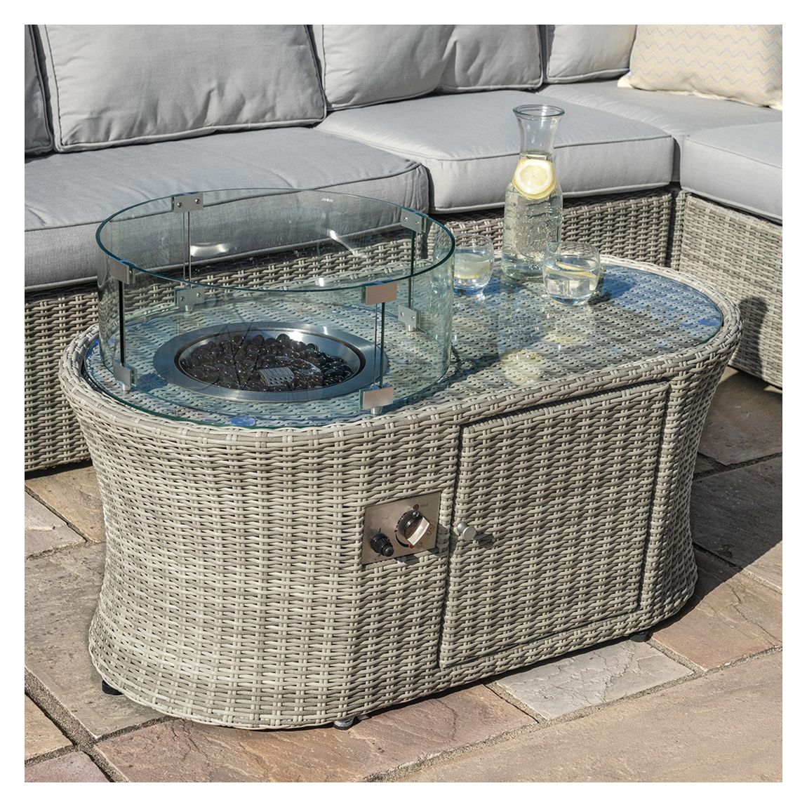 Oxford Oval Fire Pit Coffee Table main product photo