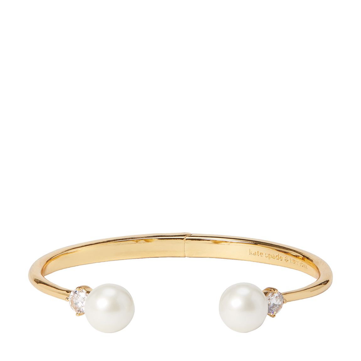 Cream Multicolour Pearls Of Wisdom Open Hinged Bangle main product photo