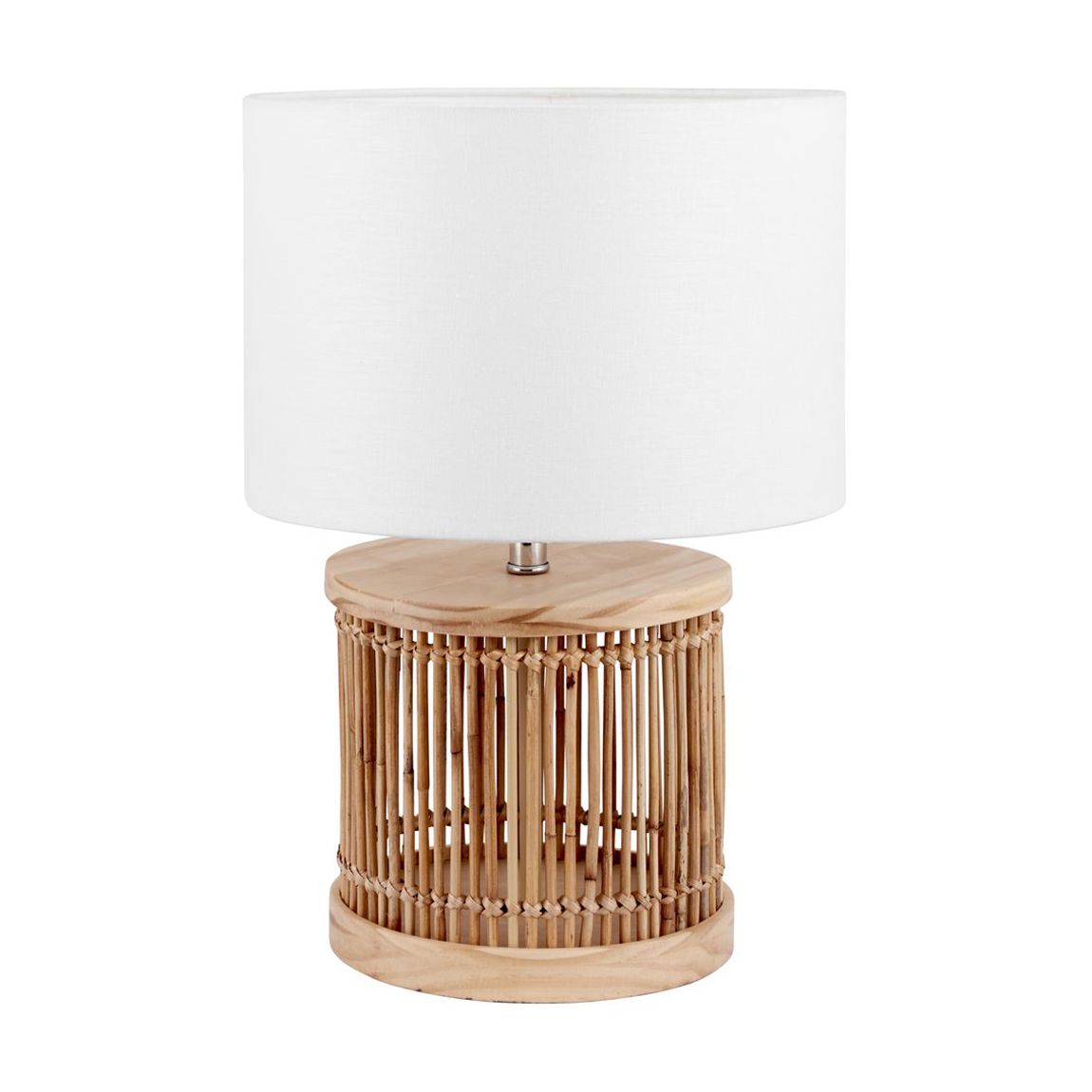 Sorbus Natural Ribbed Small Table Lamp main product photo