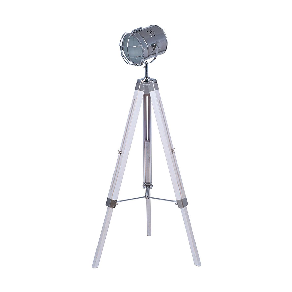 Capstan White Wash and Silver Metal Tripod Floor Lamp main product photo