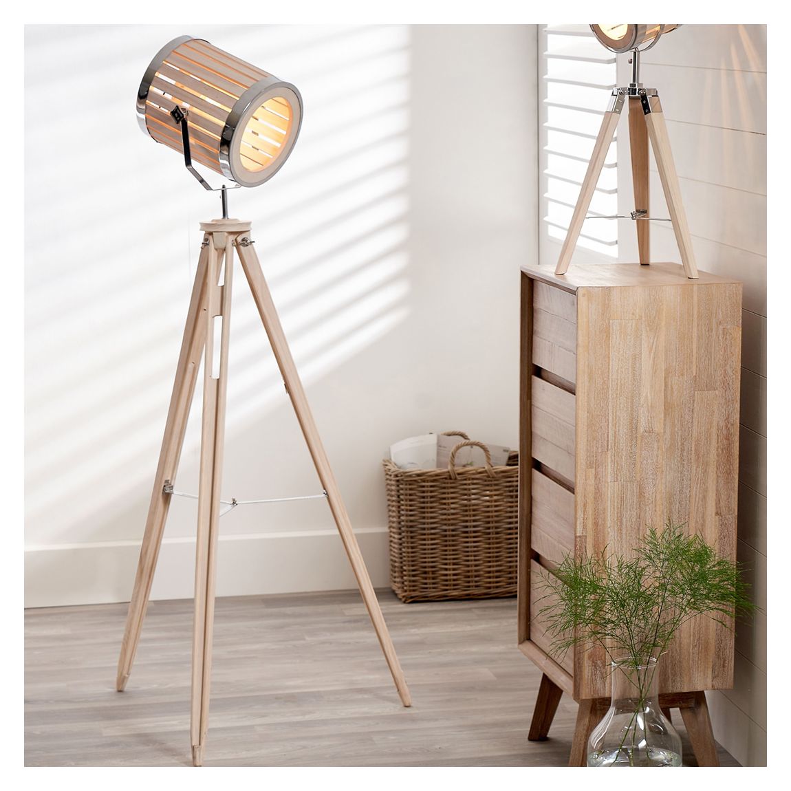 Staithes Natural & Silver Marine Tripod Floor Lamp main product photo