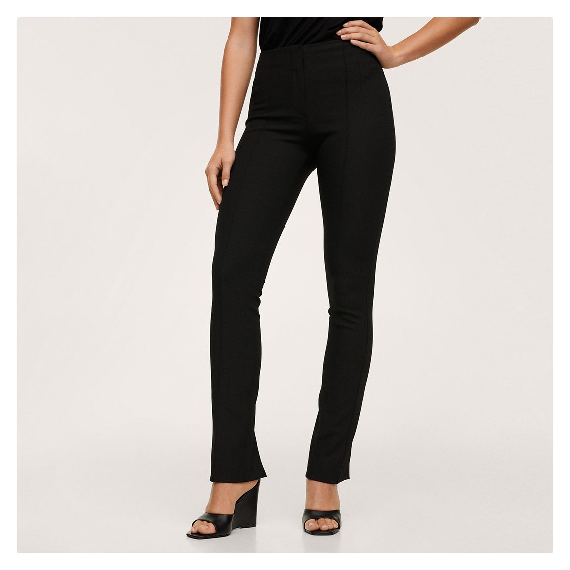 Black Slit Hem Leggings main product photo