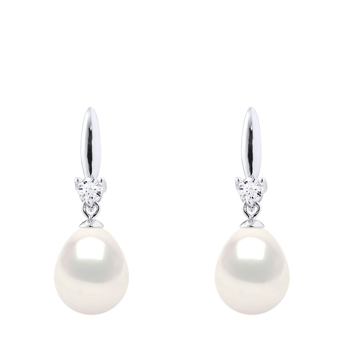 Silver/Natural White Real Cultured Freshwater Pearl Earrings main product photo